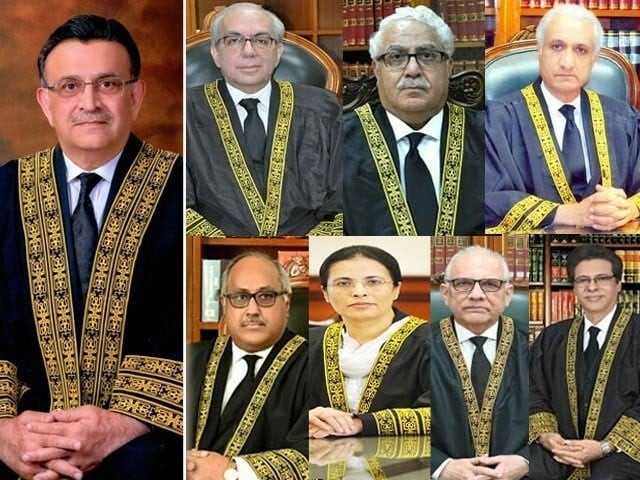 an eight member larger bench led by chief justice of pakistan umar ata bandial will hear petitions against the bill photo file