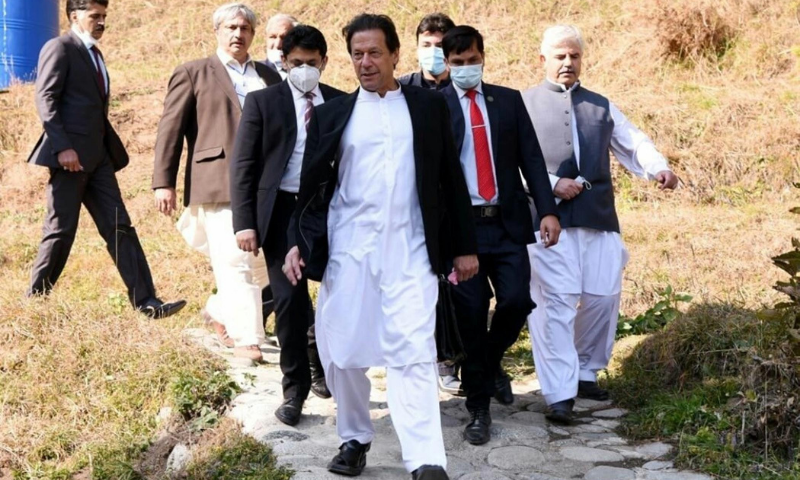 In this file photo, Prime Minister Imran Khan visits Gabin Jabba, Swat. — PID/File