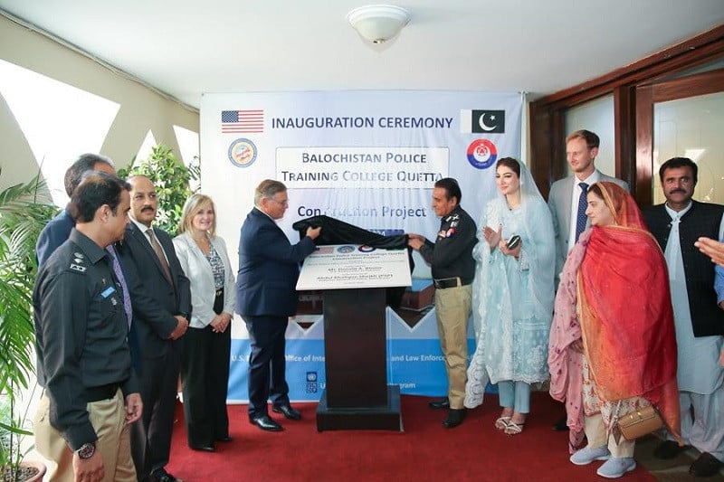 US Ambassador Blome at the Inauguration Ceremony of Balochistan Police Training College . PHOTO: EXPRESS