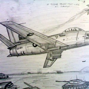 sabre destroys an IAF gnat at sialkot in 1965