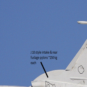 JF-17 intake, Fueslage and underwing pylons , total 11