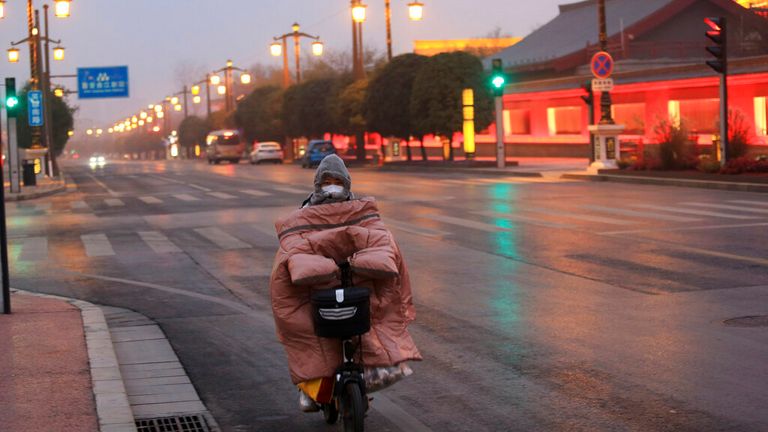 Xi'an is also largely deserted due to under a lockdown caused by Delta cases. Pic: AP