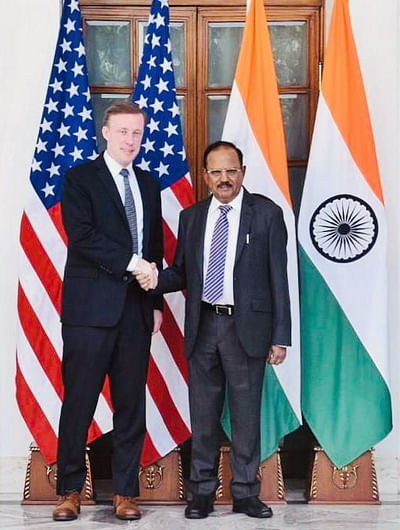 National Security Advisor (NSA) Ajit Doval meets his United States (US) counterpart Jake Sullivan, in New Delhi on 13 June 2023