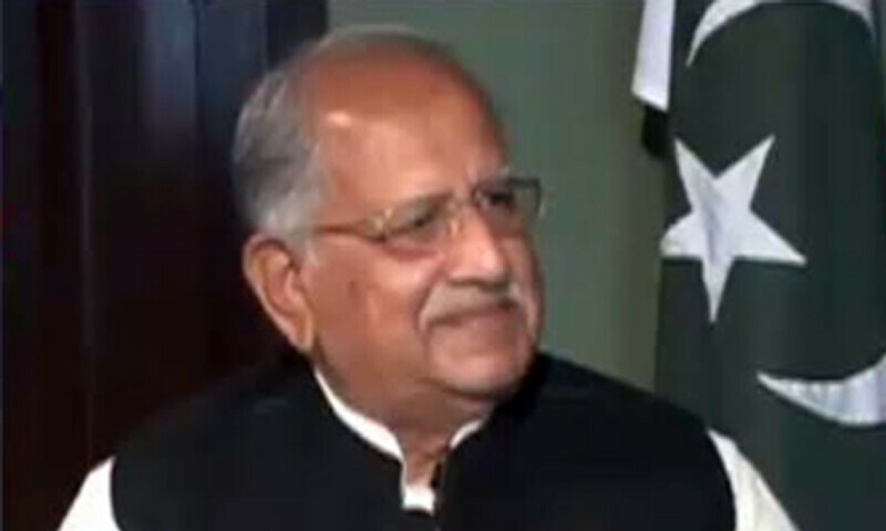 <p>Federal Minister for Human Rights Riaz Pirzada during an exclusive interview with Dawn News on Sunday. —DawnNewsTV</p>