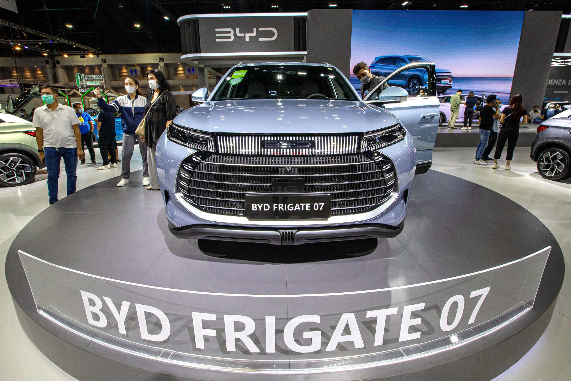 BYD’s Frigate 07 sports utility vehicle from its Ocean series, on display at the 44th Bangkok International Motor Show on March 22, 2023. Photo: Xinhua.