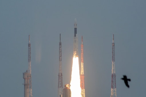 File picture of a GSLV rocket. The Geosynchronous Satellite Launch Vehicle-F10 (GSLV-F10) will launch Gisat-1 from the Satish Dhawan Space Centre at Sriharikota in Andhra Pradesh