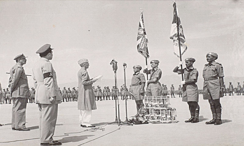 Governor General Quaid-i-Azam Mohammad Ali Jinnah at the Pakistan Army’s Presentation of Colours Ceremony, in February 1948 | Courtesy: UK’s National Army Museum