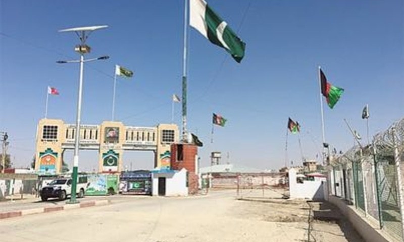This file photo shows the Friendship Gate on the Pakistan-Afghan border. The Taliban closed the border crossing on Friday, saying no one would be allowed through until Islamabad dropped or relaxed its visa requirements for Afghans.— Dawn/ File