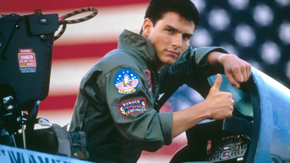 Tom Cruise on the set of Top Gun.