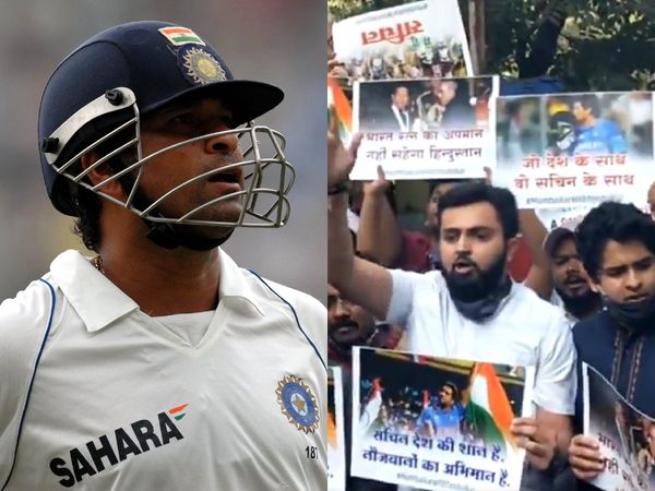 Fans gather outside Sachin Tendulkar's residence to express support over his tweet on farmers' protest - WATCH