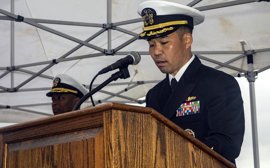 Cmdr. Kenji Igawa, seen here Dec. 1, 2022, was relieved as skipper of the guided-missile destroyer USS Howard due to a loss of confidence in his ability to command, Thursday, Aug. 19, 2023.