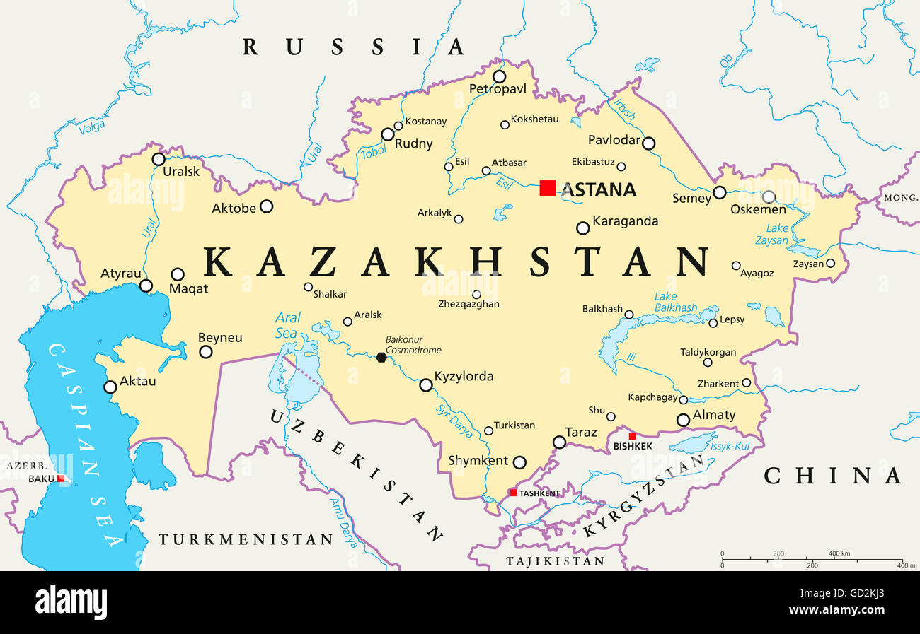 kazakhstan-political-map-with-capital-astana-national-borders-important-GD2KJ3.jpg