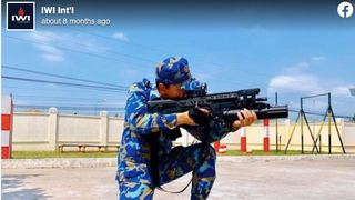 Screenshot from Israel Weapons International Facebook account showing a soldier in the Vietnamese navy practising with an Israeli Tavor assault rifle