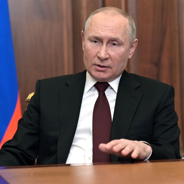 President Vladimir Putin addressing Russia on Monday.