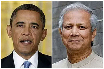 Former US president Barack Obama and Dr Yunus