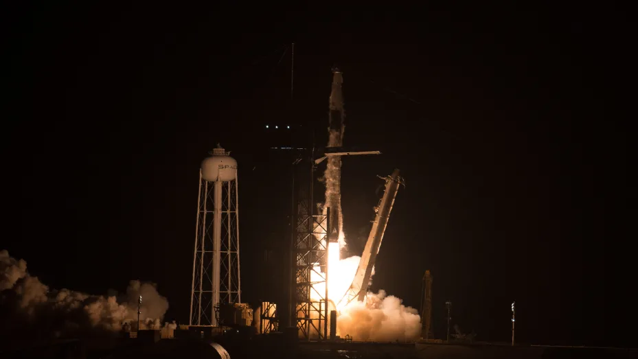 A SpaceX Falcon 9 rocket carrying the company's Crew Dragon spacecraft Freedom launches the Crew-4 mission from NASA's Kennedy Space Center in Florida on April 27, 2022.