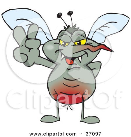 37097-Clipart-Illustration-Of-A-Peaceful-Mosquito-Smiling-And-Gesturing-The-Peace-Sign.jpg