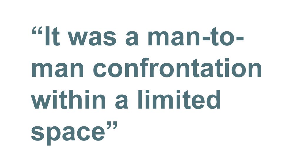 Quotebox: It was a man-to-man confrontation within a limited space