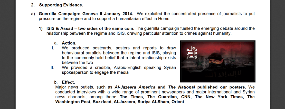 InCoStrat Syrian opposition media Assad ISIS