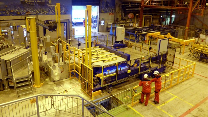A production line being constructed at a Norsk Hydro aluminium plant in Norway in 2019