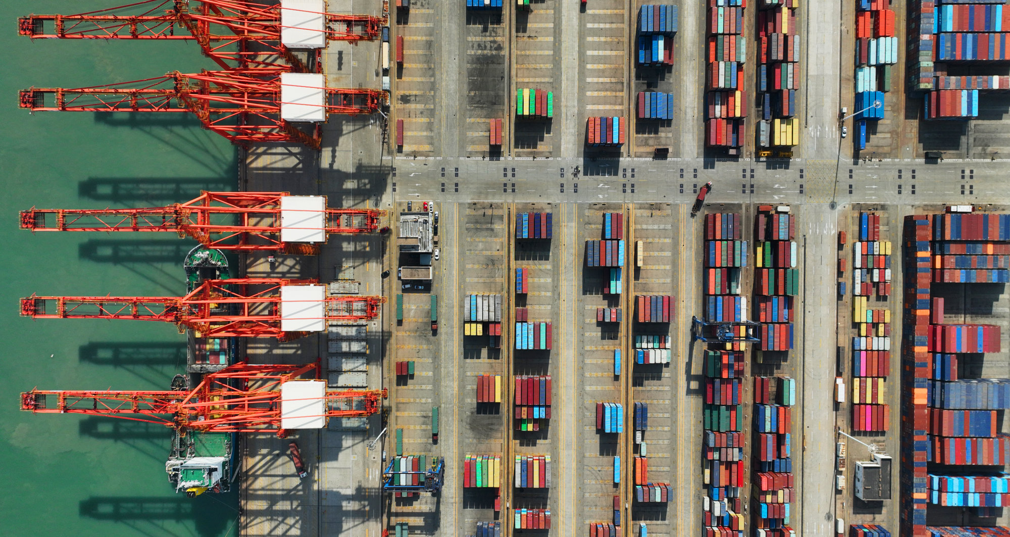 An aerial photo shows the container terminal at Lianyungang Port, in east China’s Jiangsu province, on May 9. China’s exports to the world have risen to record highs in recent years. Photo: Xinhua