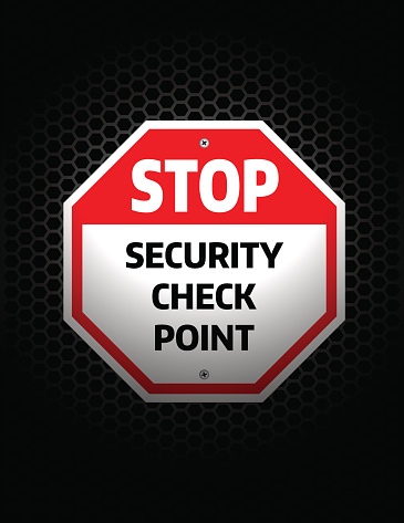 security-check-point-sign-vector-id484924334