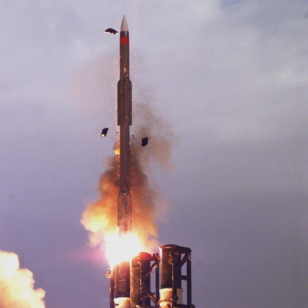 Photo provided by IAI showing its BARAK ER missile defense system in action - April 2021.