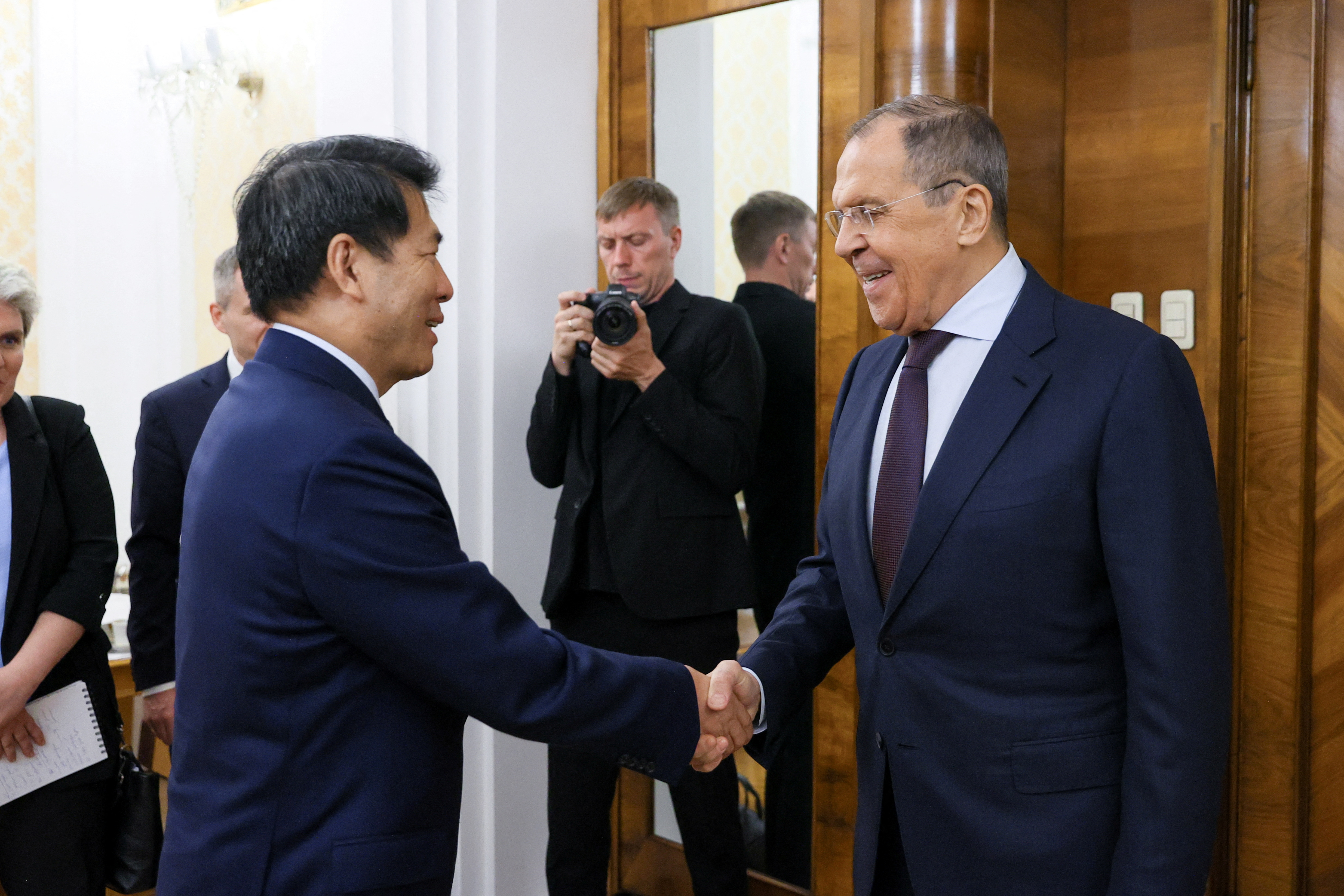 Russian Foreign Minister Sergei Lavrov and Chinese Special Envoy for Eurasian Affairs Li Hui meet in Moscow