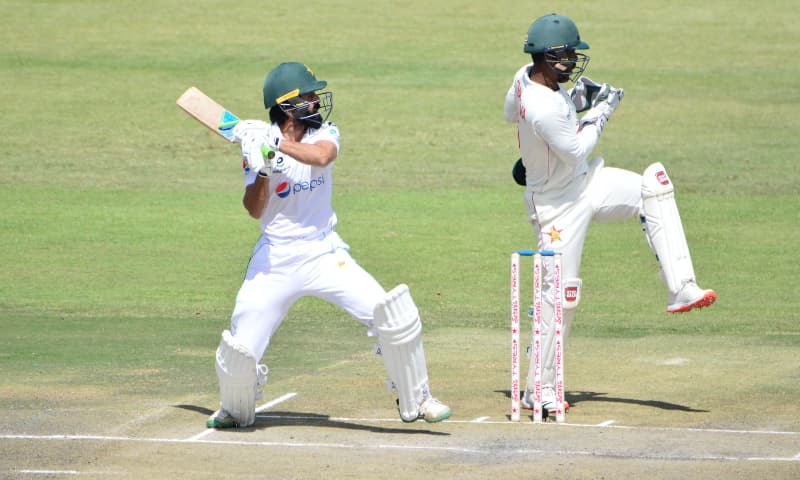 Fawad Alam in action on day two of the first Test against Zimbabwe. — Photo courtesy: PCB Live Twitter