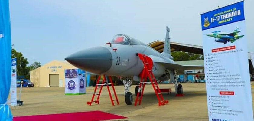A JF-17 Thunder aircraft on display at Nigerian Air Force base Makudri.  — Photo provided by author
