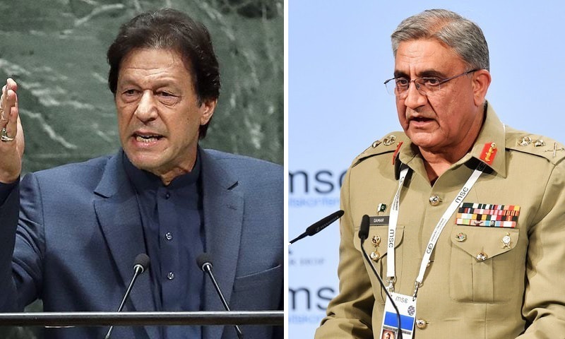 A combination photo of Prime Minister Imran Khan (L) and Chief of the Army Staff General Qamar Javed Bajwa (R). — AFP/File