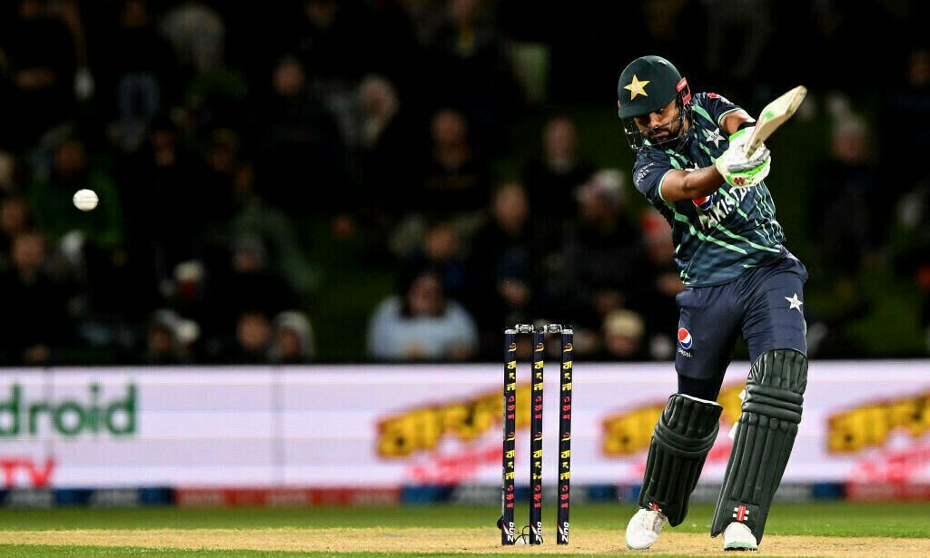 <p>Babar Azam led from the front as Pakistan hammered hosts New Zealand by six wickets in their tri-series Twenty20 international in Christchurch on Saturday. — PCB/Twitter</p>