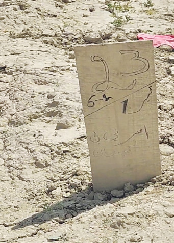  .The grave of a slain girl, whose body was found in a well in Barkhan district along with the two sons of Graanaz and Khan Mohammad Marri, who were killed along with the girl. The girl was buried in the Lawaris Qabristan, situated in Dasht, Mastung. —Photo by the writer