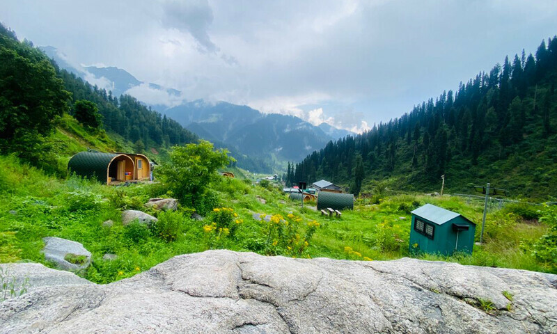 A view of camping pods at Gabin Jabba in Swat. — Photo by author
