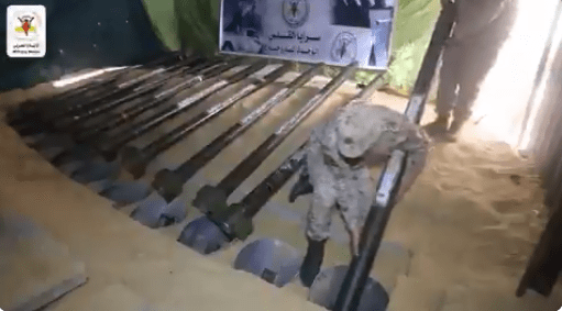Islamic Jihad fighters loading underground rocket silos