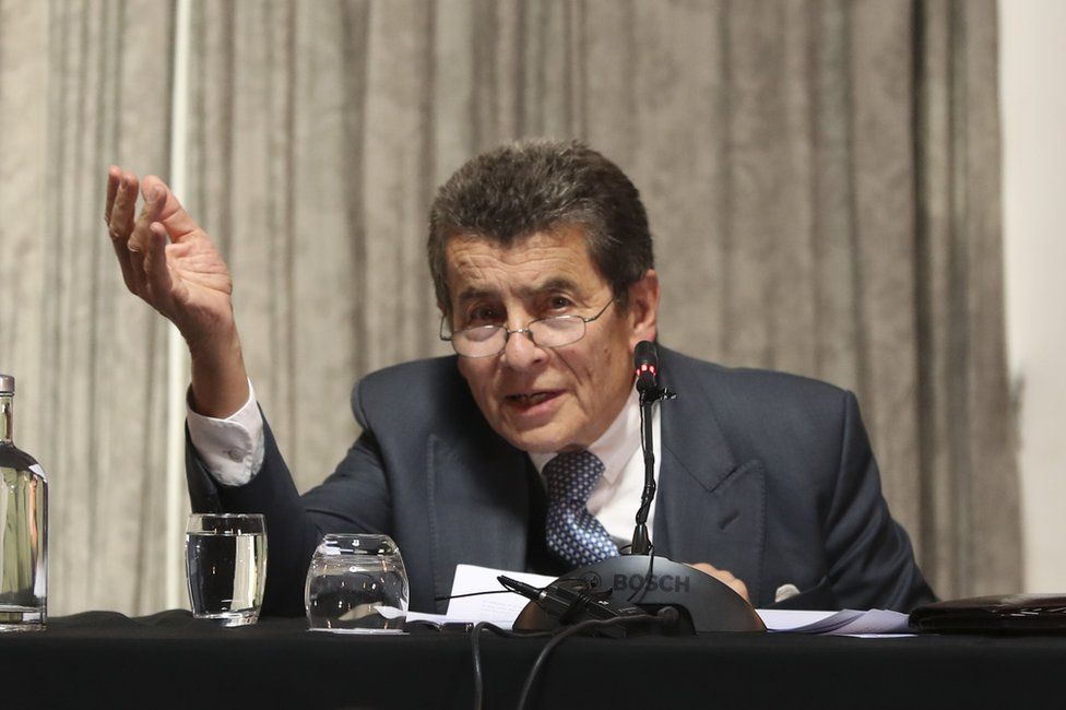 Sir Geoffrey Nice QC sitting on The Independent Tribunal Into Forced Organ Harvesting of Prisoners of Conscience in China, known as the China Tribunal. Photo: June 2019