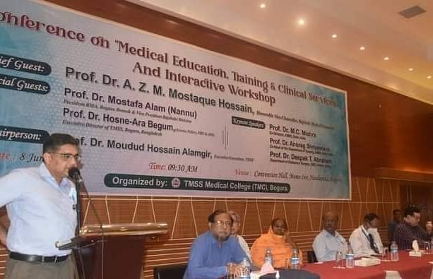 Deepak Thomas Abraham, Professor, Department of Endocrine Surgery, CMC Hospital addressed the workshop.  Wednesday at the Mom Inn Hotel in Bogra
