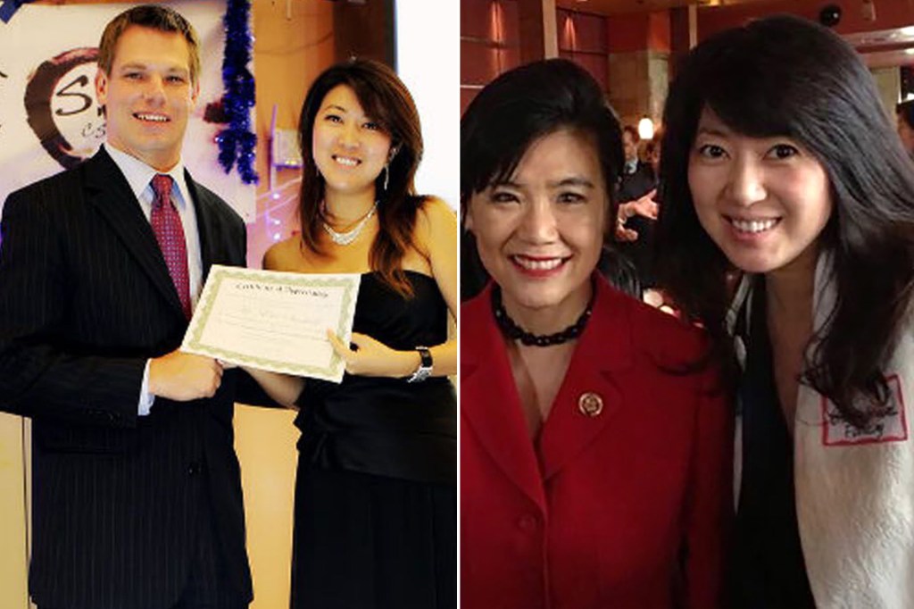 Christine Fang with Congressman Eric Swalwell (left) and with Congresswoman Judy Chu