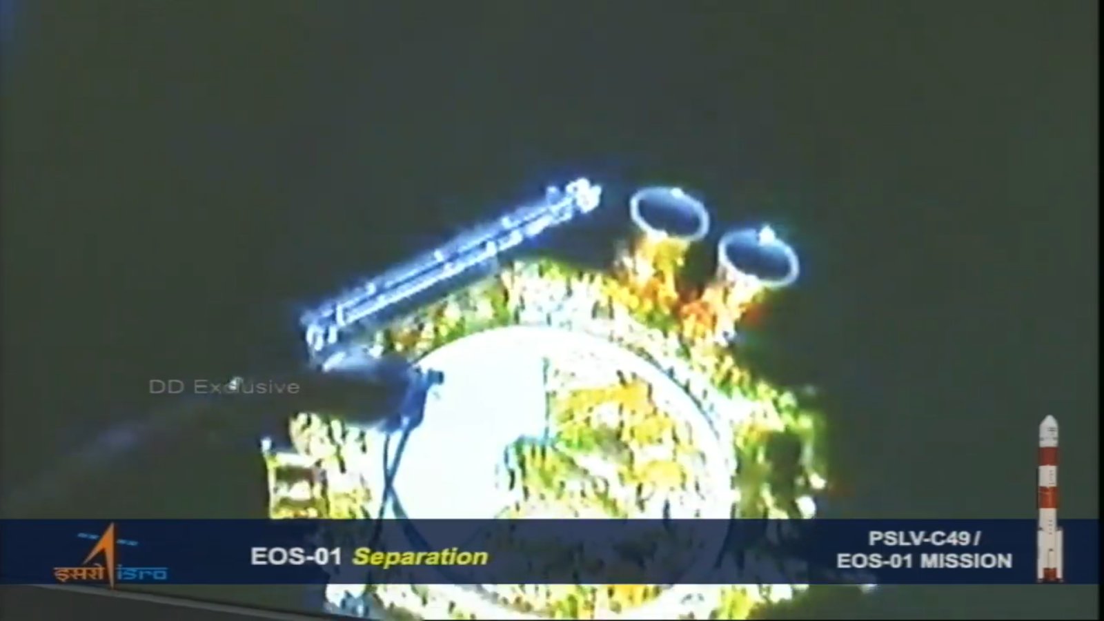EOS01 successfully separated from fourth stage of #PSLVC49 and injected into orbit