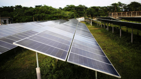 Solar panels at a field in a rural area of Bangladesh. File Photo: Rehman Asad/TBS