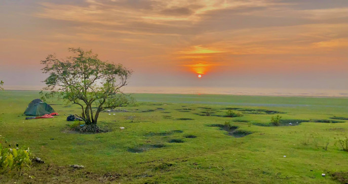Sunrise in Char Kukri Mukri, which is regarded as a very safe destination for campers.Photo: Sarafuddin Talukder Shajib