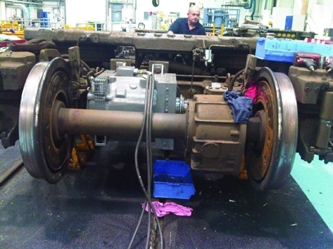 38_40_Bogie_and_traction_motor_under_test_at_Southampton.jpg