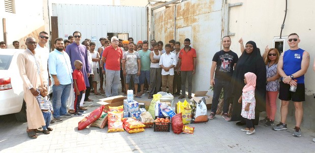 45 MEN, ONE MONTH RATION ON FLOOR - SCALE HOW MUCH ONE NEEDS A MONTH.jpg