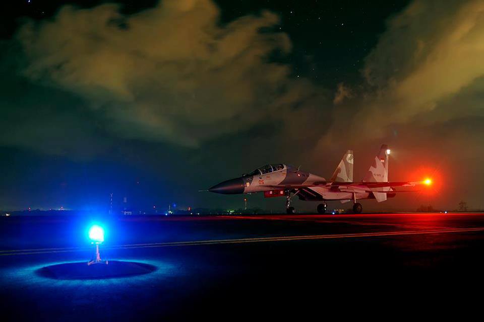 A Sukhoi combat jet belongs to the 11th Squadron of Makassar ready to conduct night flight, Ma...jpg