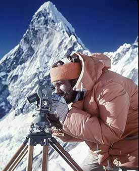 Barry Bishop mapping with a theodolite 1961Photo (c) Barry Bishop & The Bishop Collection.jpg