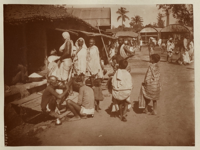 c.1900 PHOTO INDIA BARBER SHOP BY THE ROADSIDE.JPG