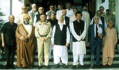 General Pervez Musharraf with Imran Khan and Mullahs.jpg