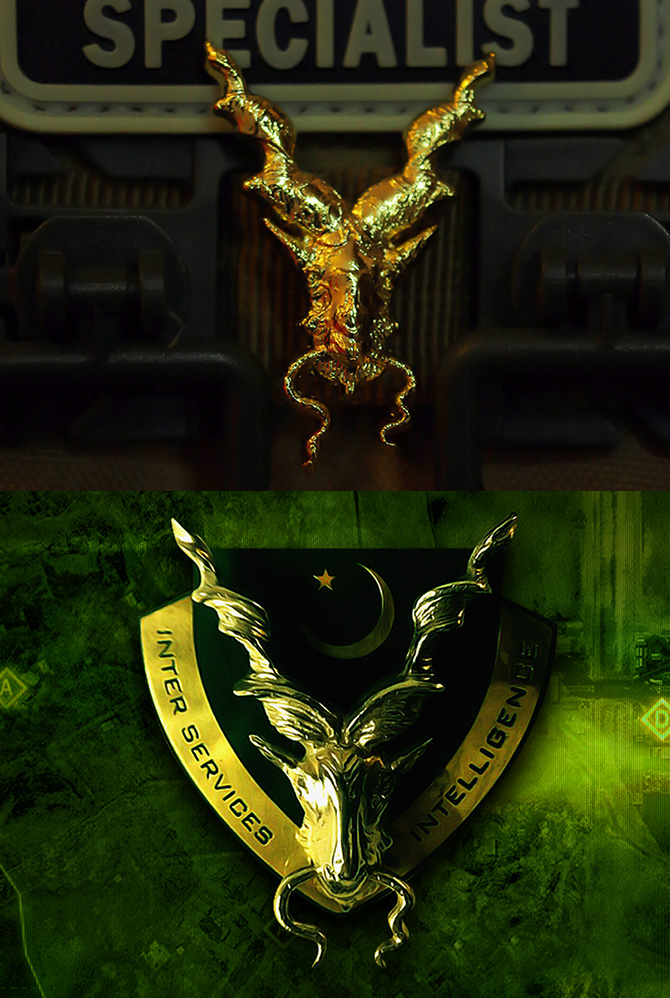 Gold- Plated Markhor(ISI) Logo | Pakistan Defence