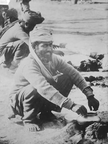 Indian Soldier Cooking in France, 1914-15 Photographic Print by _ Art_com.jpg