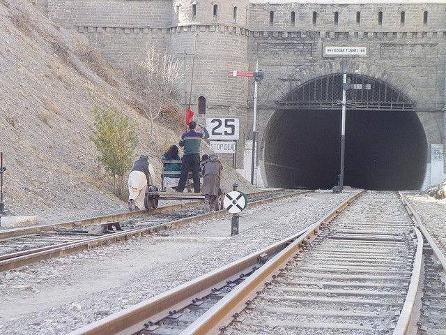 Inspection trolley at entrance to Khojak Tunnel.jpg